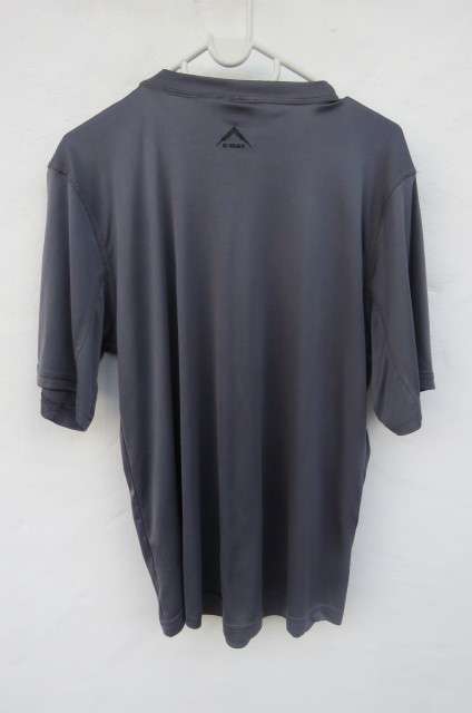 Men's grey 'K-Way' technical design short sleeve top with moisture manager size Medium.