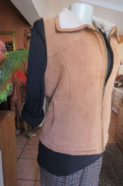 Waistcoat for the cold days! In suede look with warm inner size 38/14 by 'Kelso'.