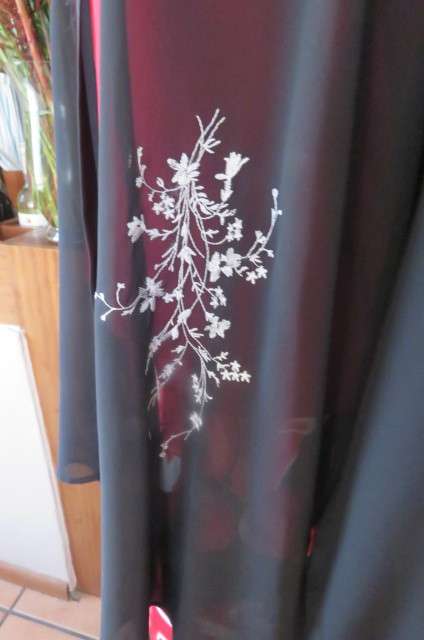 Amazing black sheer polyester long sleeve open top. High banded collar size 40/16 by 'Raoul'.
