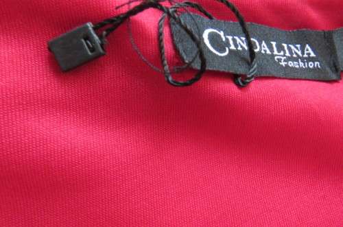 Fabulous special occasion A-line dress in dark red by 'Cindalina' in size 40/16.