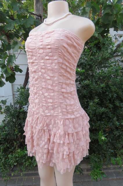 Nearly nude colour strapless mini dress size 36/12 by 'Inwear'. Stretch polyester inner.
