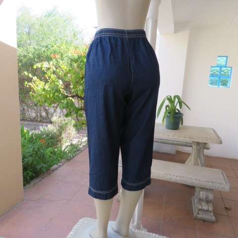 Chic denim jean cropped pants in size 32/8 by WOOLWORTHS. Two western front pockets.