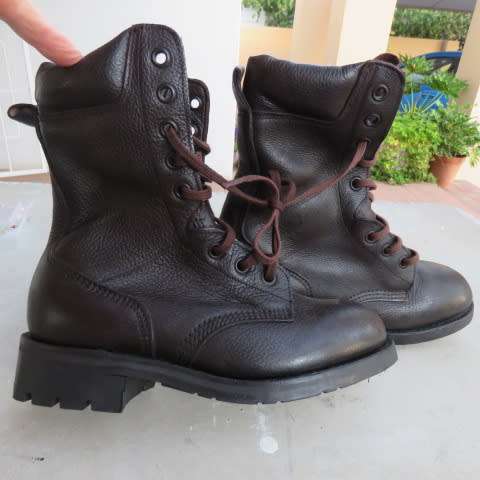 Pair of SADF genuine leather boots in size 5.5 by DWS issued in 2012. Soft uppers. New condition