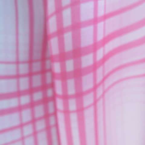 Soft and silky white and pink check long sleeve blouse in 100% polyester chiffon. Size 30 As new