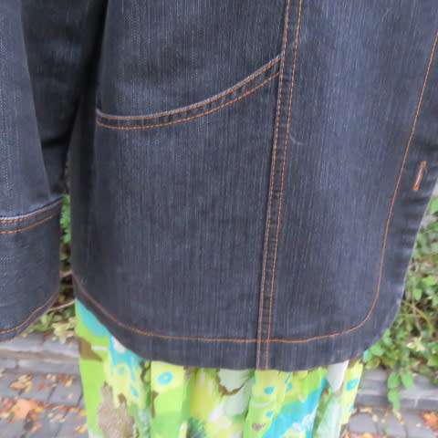 As new denim casual ong sleeve jacket by ML CLASSICS in size 36/12. Large front pockets.