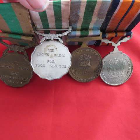 Set of 4 SADF medals with ribbons. General Service...Bronz 1994 service..Silver good service..5yr