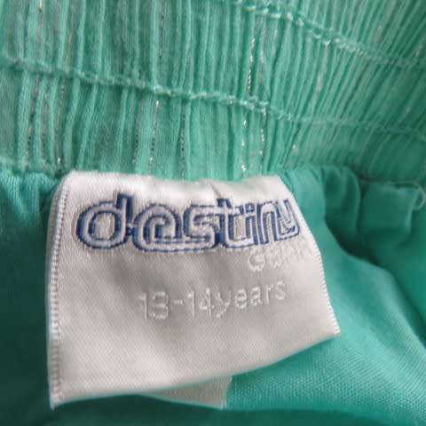 Beautiful light seagreen tiered skirt with wide elasticated waist for 13 to 14 yr old girl. Size 29