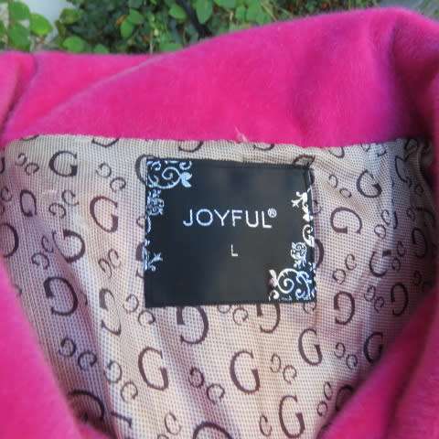 Bright pink long tailored warm jacket by 'JoyFul' in size 34/10. Two front pockets. Fully lined.