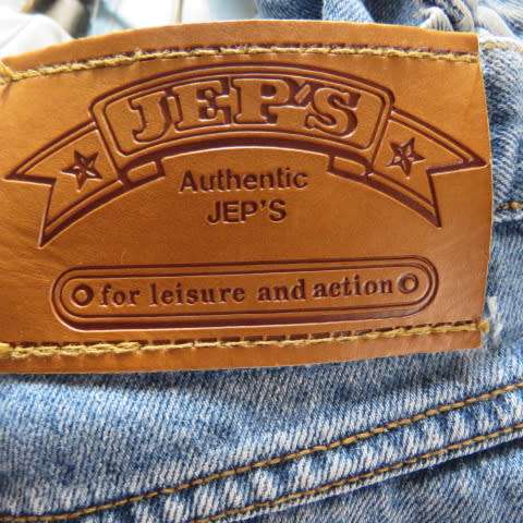 High waisted blue denim jeans in size 33/9 by JEP'S JEANS. In 100% cotton. Skinny legs.
