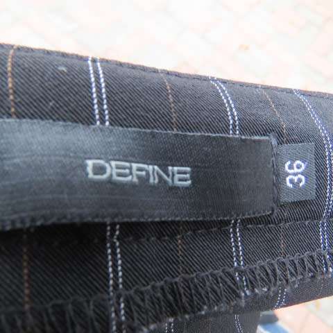 Fashionable wide legged black and white vertical striped pants in size 37/13 by DEFINE.As new.