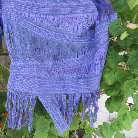 Amazing offer! Purple/blue hand woven scarf done by the Long neck ladies of Burma.Length 130cm.