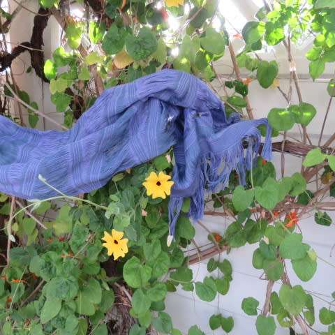 Amazing offer! Purple/blue hand woven scarf done by the Long neck ladies of Burma.Length 130cm.