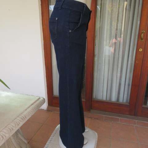 Top of the range wide leg fashion dark blue denim jeans by RE in size 36/12. New condition.