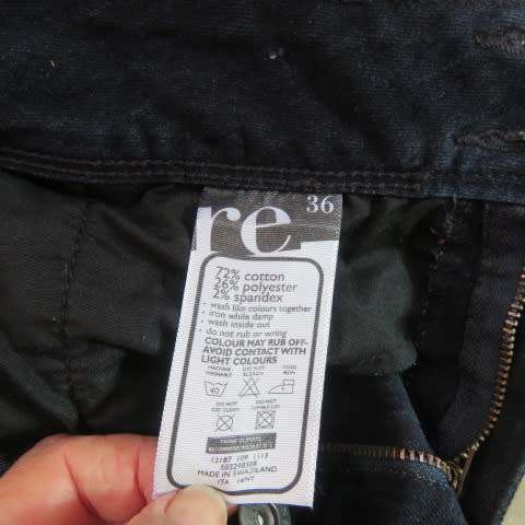 Top of the range wide leg fashion dark blue denim jeans by RE in size 36/12. New condition.