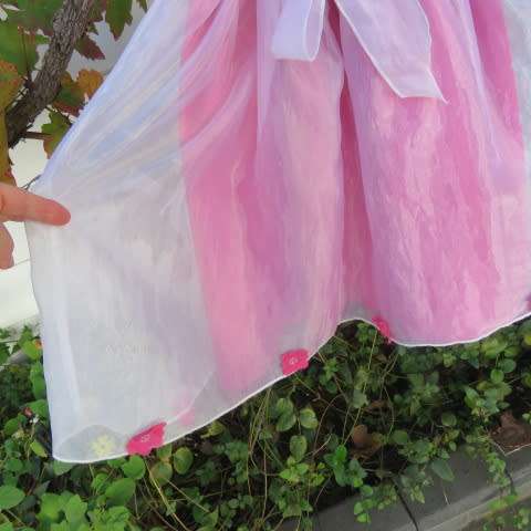 Cute special occasion strappy dress with pink underlay and sheer top layer .For 5 to 6 year old.