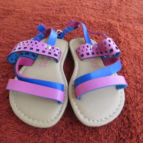 Pair of toddler sandals in pink and blue with stap at back. By TIPTOES in size 2.New...never used