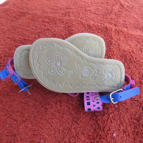 Pair of toddler sandals in pink and blue with stap at back. By TIPTOES in size 2.New...never used