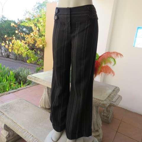Elegant black pants with thin white vertical stripes by OASIS in size 36/12. Large size. As new