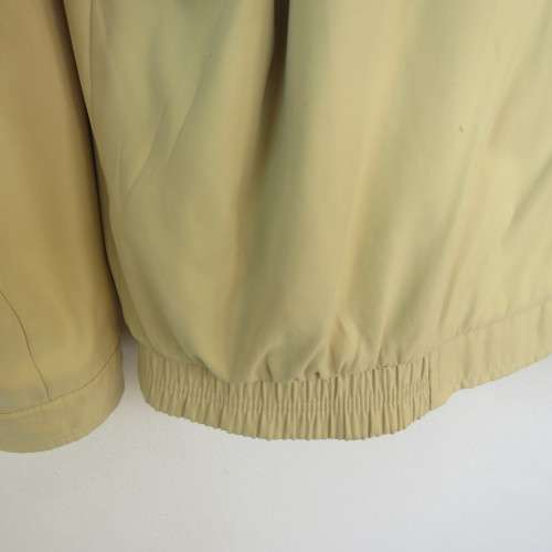 Men's rich cream jacket with zip up front by LETTFIELD size XXL.Blue and cream stripe lining.