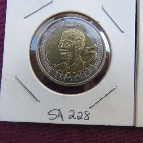Mandela R5 coins 90 year celebration  2008.  Coins not used. Three at R50 each