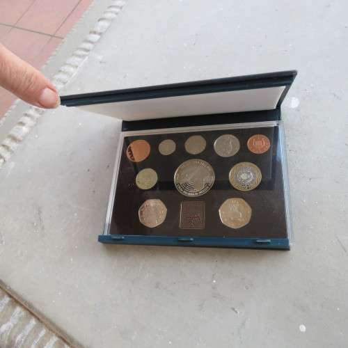 United Kingdom proof coin collection of 11 coins from 1998 in box with full details.