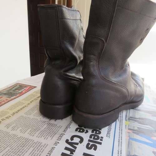 Pair of SADF brown genuine leather boots in size 10. By BAGSHAW. Issued 1993. Army size 285W.Drifoot