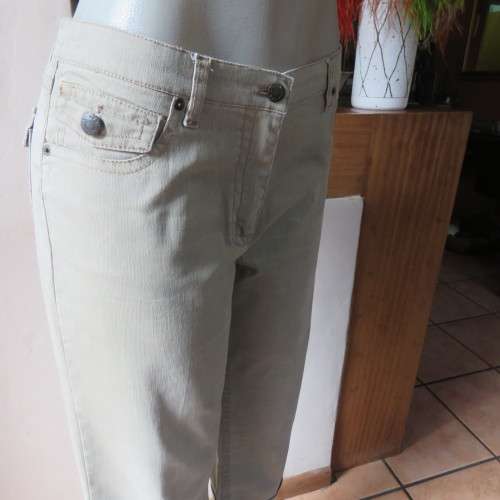 Casual dark beige ankle pants with turnovers in size 38/14 by STATURE.In firm stretch cotton. As new