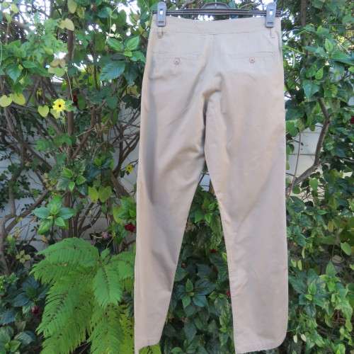 As new men's sand colour size 30 pants with straight narrow legs. By OAKRIDGE. 100% cotton