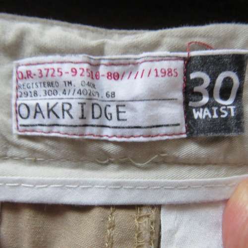 As new men's sand colour size 30 pants with straight narrow legs. By OAKRIDGE. 100% cotton