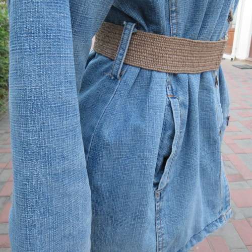 Stunning blue padded denim jacket in size 36/12 by RAOGUE.4 pockets on front. Button down.Good cond