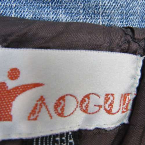 Stunning blue padded denim jacket in size 36/12 by RAOGUE.4 pockets on front. Button down.Good cond