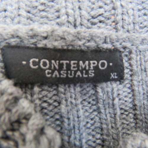 Bulky grey knitted button down cardigan with high collar size XL.Best fit size 42/18. Good condition