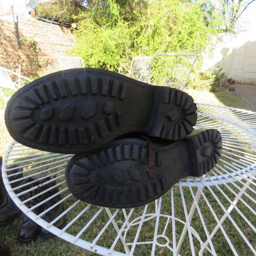 Pair SADF brown genuine leather boots size 7.5 issued 2009. Army size 262 W by DWS.