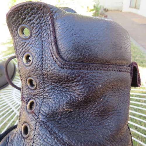 Pair SADF brown genuine leather boots size 7 issued 2012 by D.W.S. Army size 255 W. With soft tops.