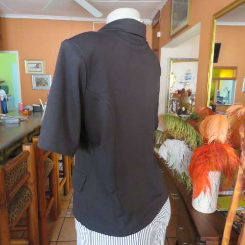 Cute black/red short sleeve button downtop with 2 dummy pockets.size 38/14 by `BOUCHARA As new.