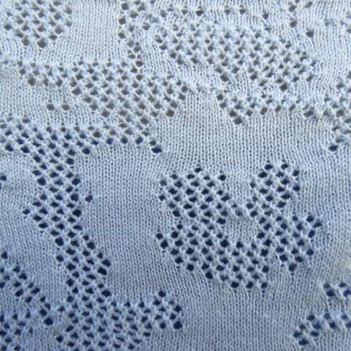 Stunning lace knit pattern button down cardigan in light blue. Size 36/12 by IB DIFFUSION.