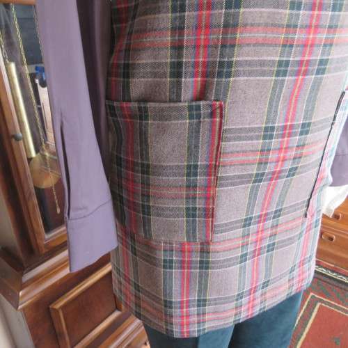 Tartan check tunic style pinafore top in grey, green and red size 34/10..As new.