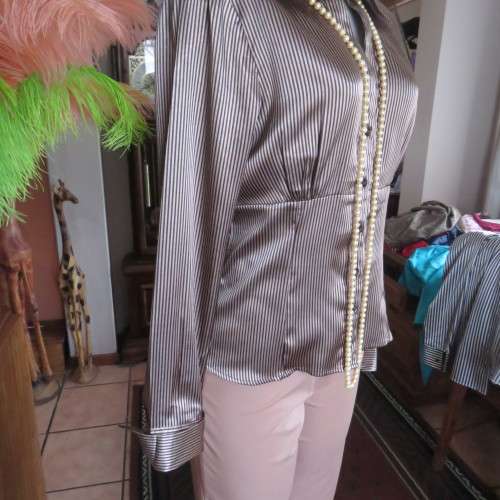Seriously smart silky long cuffed sleeve blouse with empire front size 36/12 by LEGIT. New condition