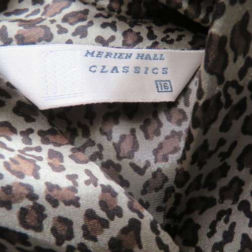 Animal print smart silky polyester long sleeve top in gold and brown colours. Size 40/16. As new.