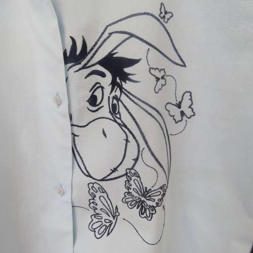 Baby blue DISNEY pyjama capped sleeve top by Shelley size 36/12. With donkey face. As new.