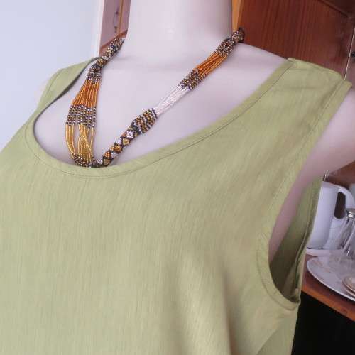 Silky shiny avo green mottled cami with scooped neckline by IN CLOTHING in size 36/12. As new