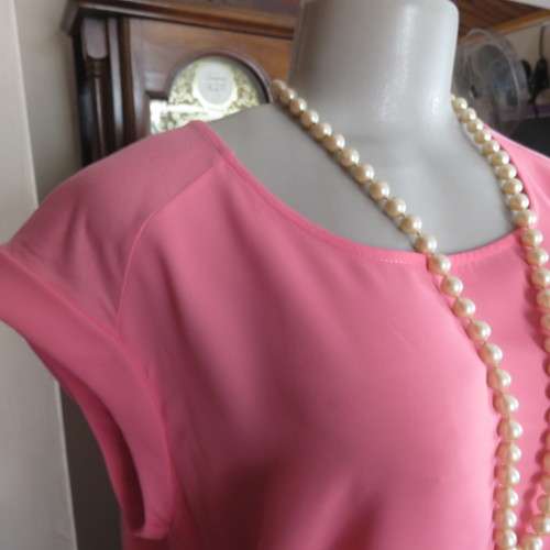 Crimson colour slip over top with short zip at back.By FOREVER NEW in size 36/12. Armhole cuffs.
