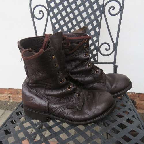 Pair SADF genuine leather brown boots in size 6 by DWS issued 2005 Army size 247M.Good cond.