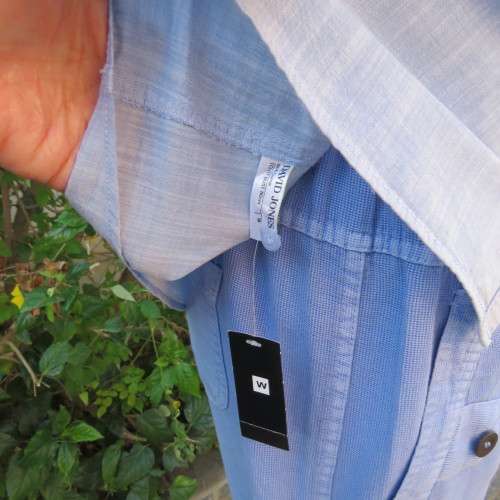 High quality light blue short sleeve shirt by David Jones. Size 42/18. 100% cotton. Never used.