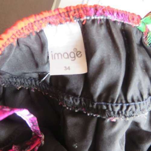 Colourful eye catching maxi strappy summer dress. Empire waist. Size 34/10. By Image. As new