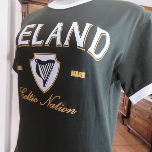Ladies bottle green  Lansdowne collection Celtic Nation with harp T-shirt. Size 36/12. As new.