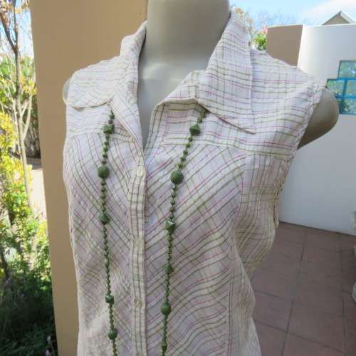 Cool button down sleeveless top. 100% bubble cotton. Size 38/14. By MERIEN HALL CASUALS. As new.