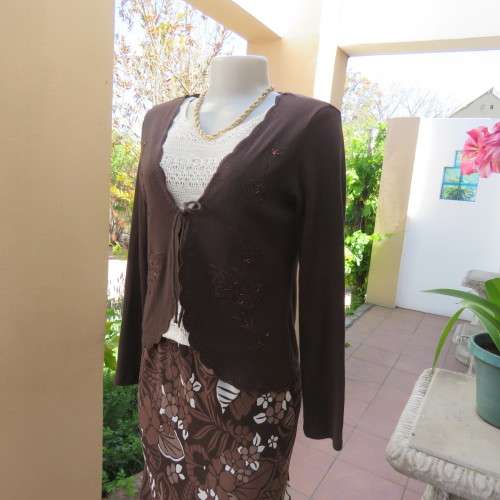 Stunning dark brown cover-up long sleeve top Size 38-14 By `Marks and Spencer` New condition
