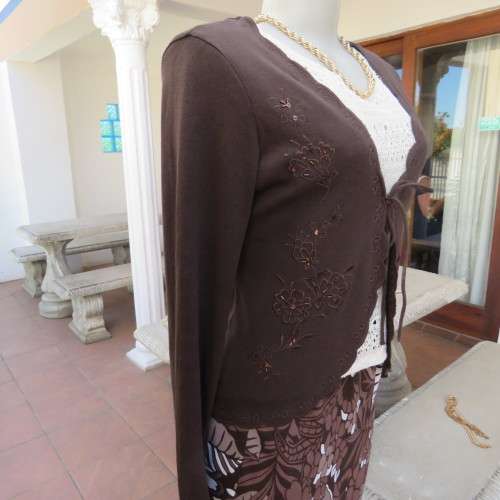 Stunning dark brown cover-up long sleeve top Size 38-14 By `Marks and Spencer` New condition