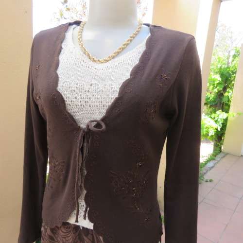 Stunning dark brown cover-up long sleeve top Size 38-14 By `Marks and Spencer` New condition